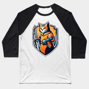 Kitty Sword Baseball T-Shirt